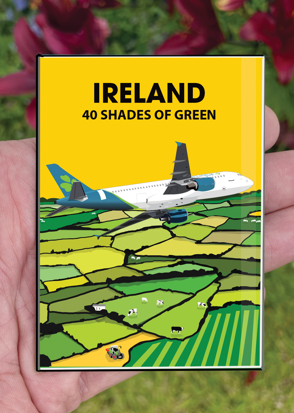 Irish Postcard or A4 Mounted Print or Fridge Magnet - 40 Shades of Green