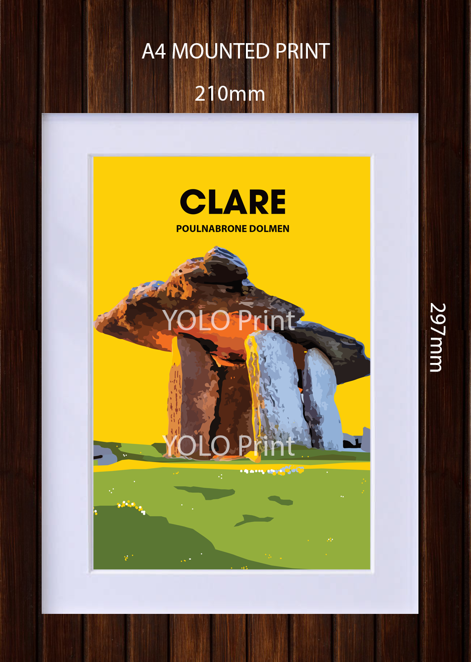 Clare Postcard or A4 Mounted Print or Fridge Magnet - POULNABRONE DOLMEN