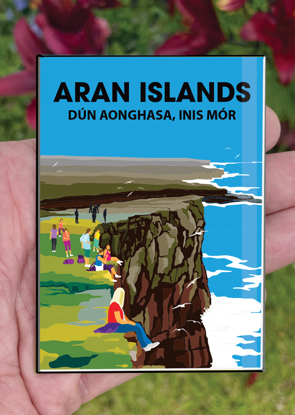 Aran Islands Postcard or A4 Mounted Print or Fridge Magnet - Dun Aonghasa