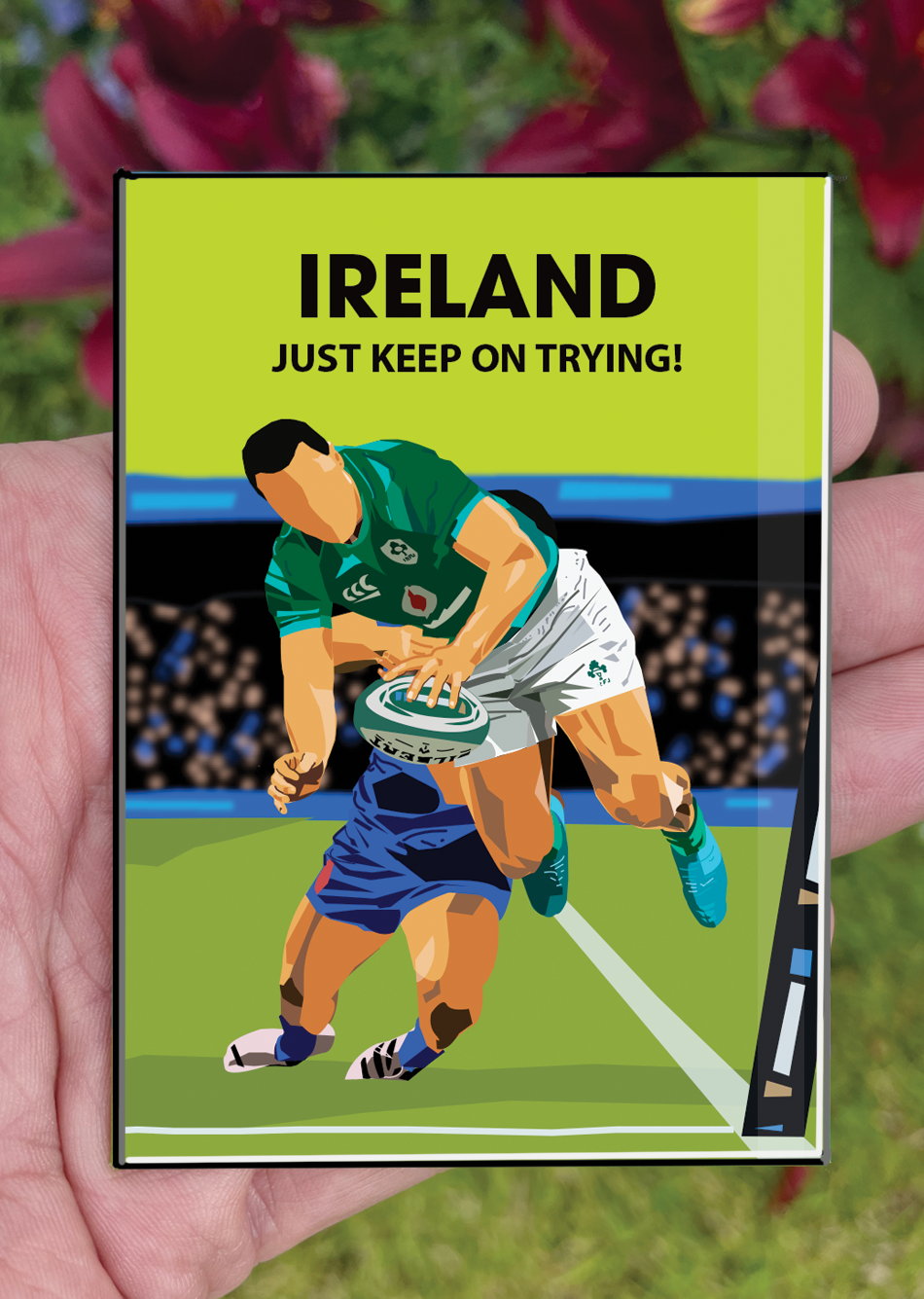 Ireland Postcard or A4 Mounted Print or Fridge Magnet - Keep on Trying