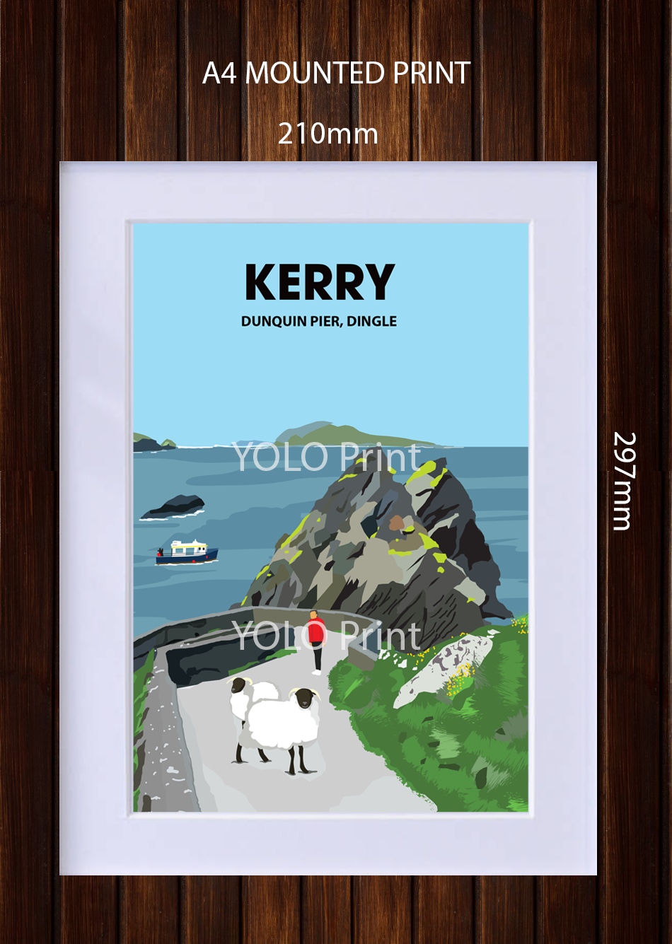 Kerry Postcard or A4 Mounted Print  - Dunquin Pier, Dingle