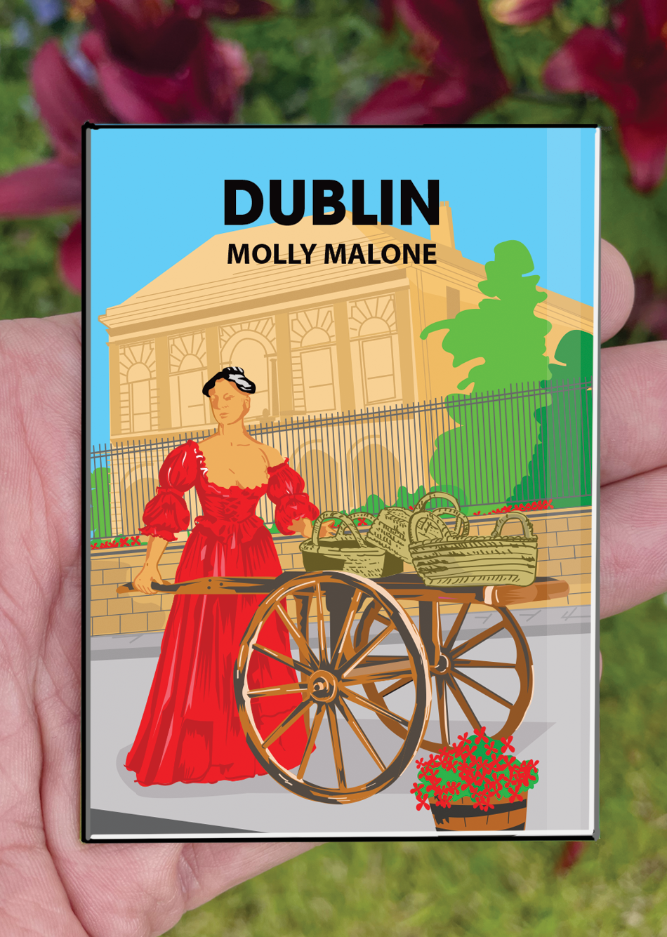 Dublin Postcard or A4 Mounted Print or Fridge Magnet - Molly Malone