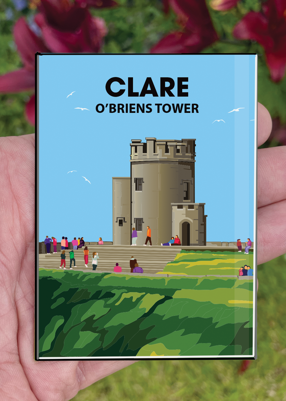 Clare Postcard or A4 Mounted Print or Fridge Magnet - OBriens Tower - Cliffs of Moher