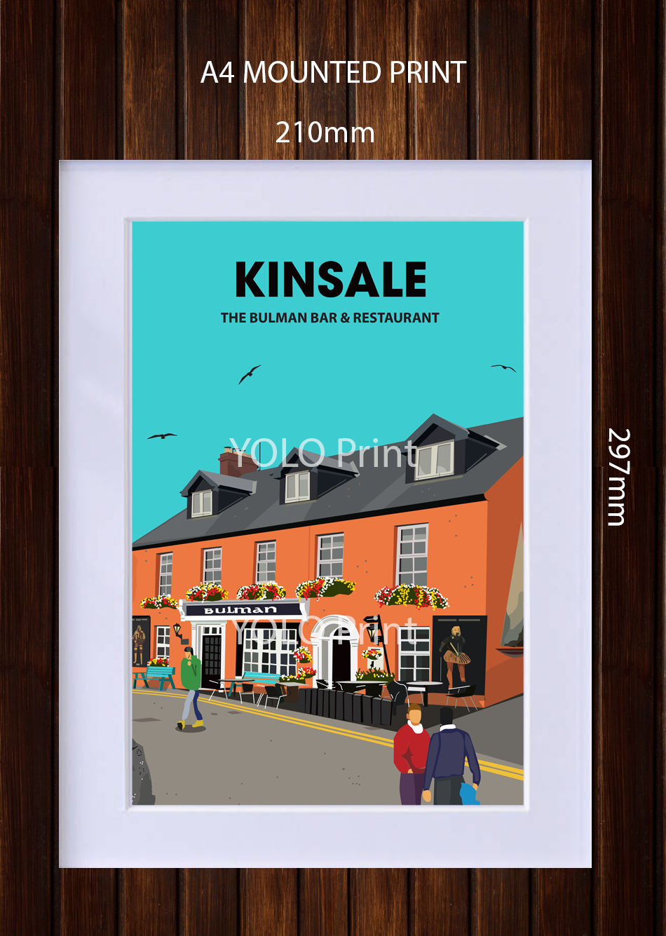 Kinsale Postcard or A4 Mounted Print or Fridge Magnet - Kinsale Bulman Bar