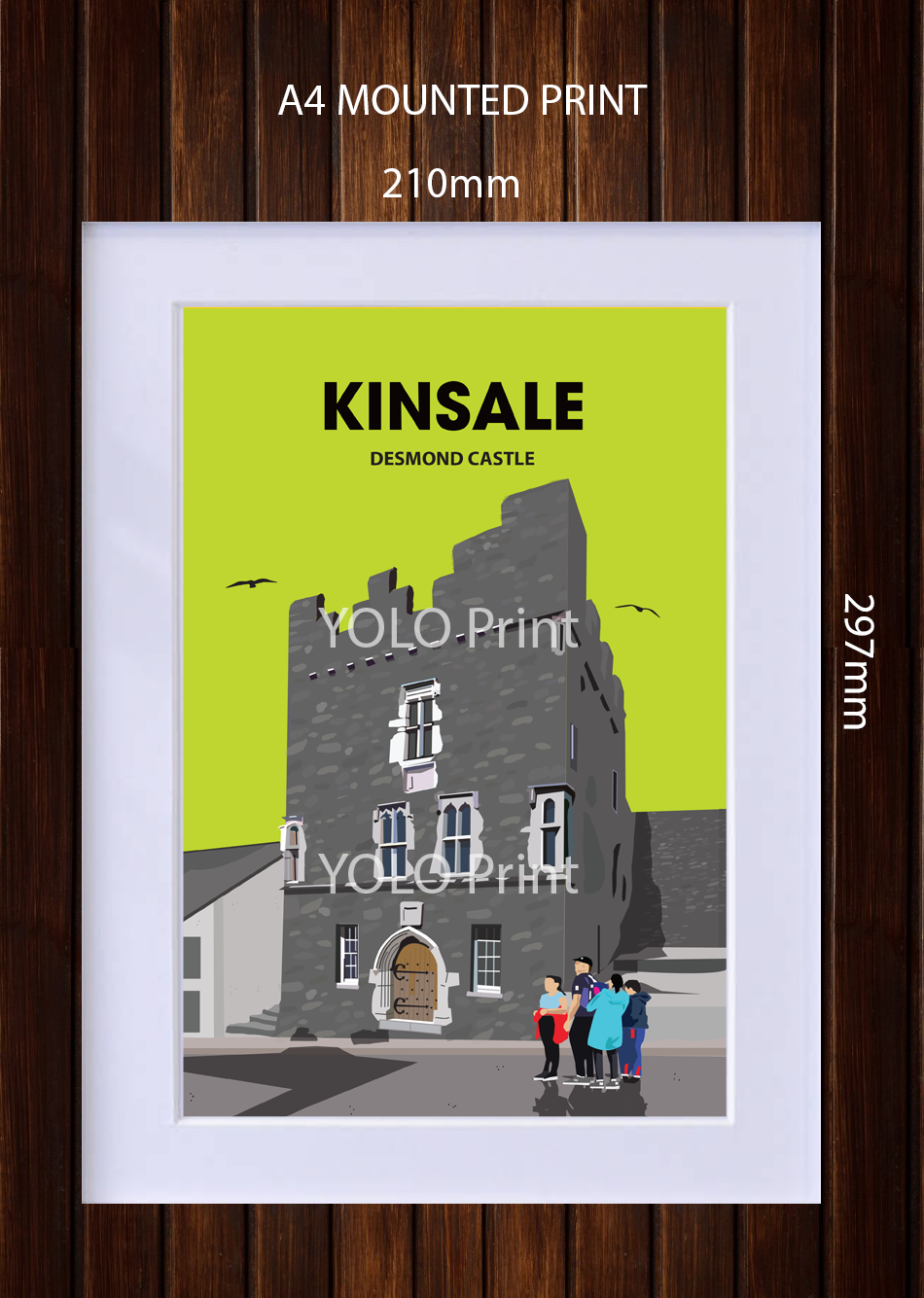 Kinsale Postcard or A4 Mounted Print or Fridge Magnet - Kinsale Desmond Castle