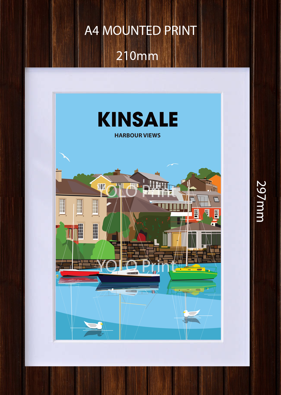 Kinsale Postcard or A4 Mounted Print or Fridge Magnet - Kinsale Harbour