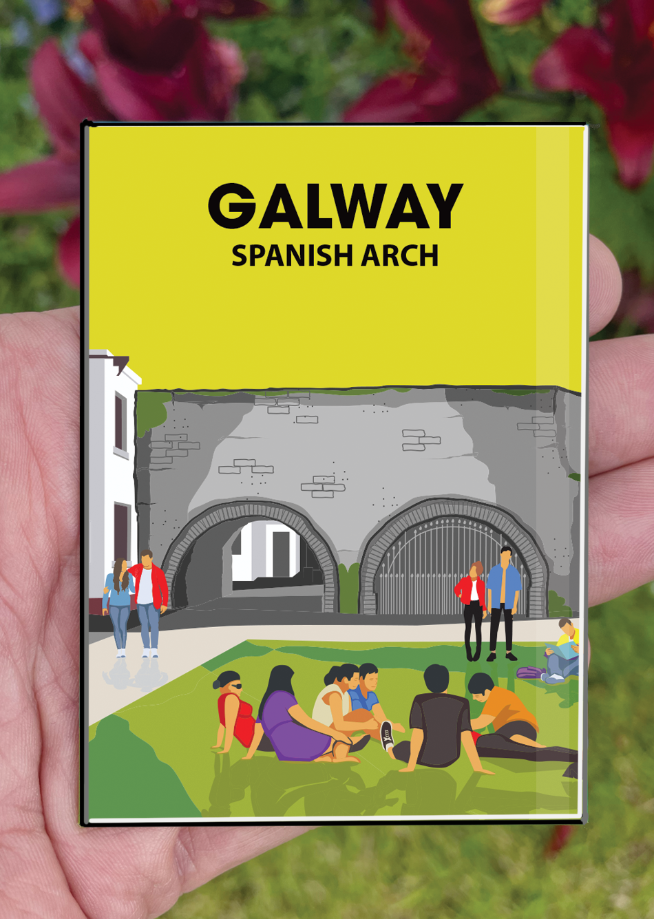 Galway Postcard or A4 Mounted Print or Fridge Magnet - Spanish Arch