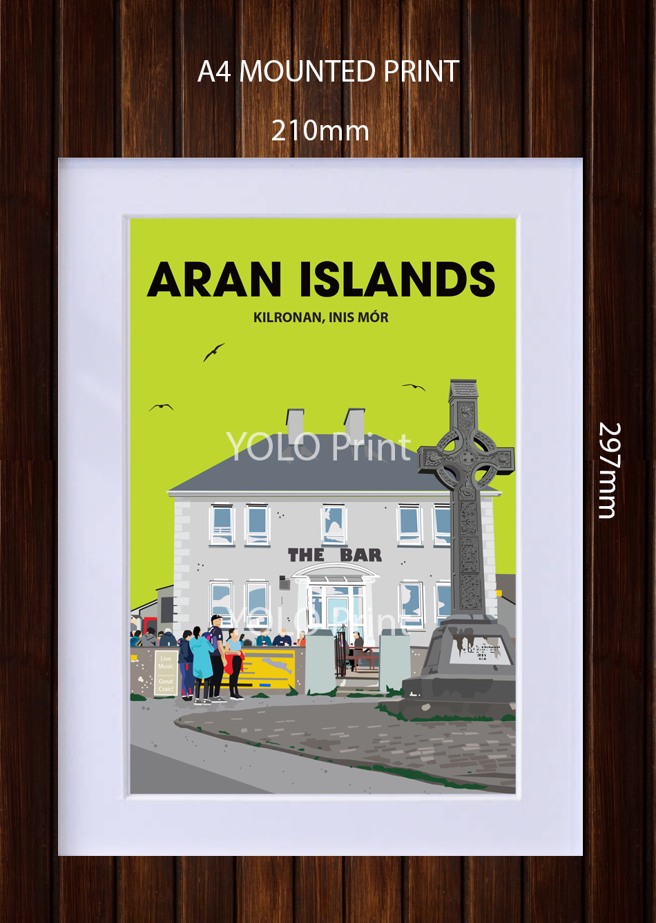 Aran Islands Postcard or A4 Mounted Print or Fridge Magnet - KILRONAN, INIS MÓR