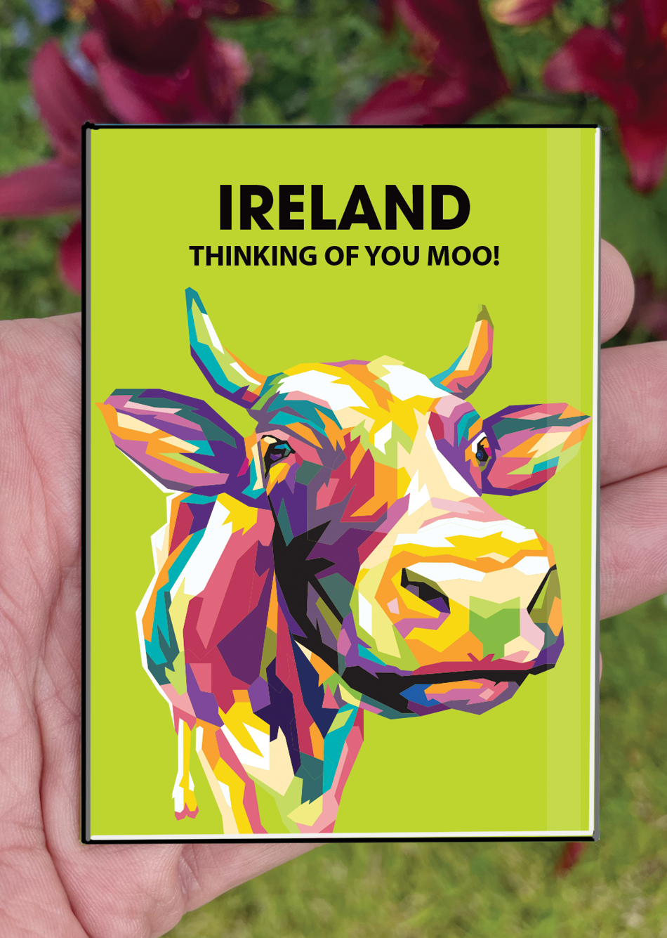 Irish Postcard  - Thank You - Thinking of Moo Fridge Magnet