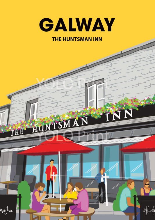 Galway Postcard or A4 Mounted Print - Huntsman Inn