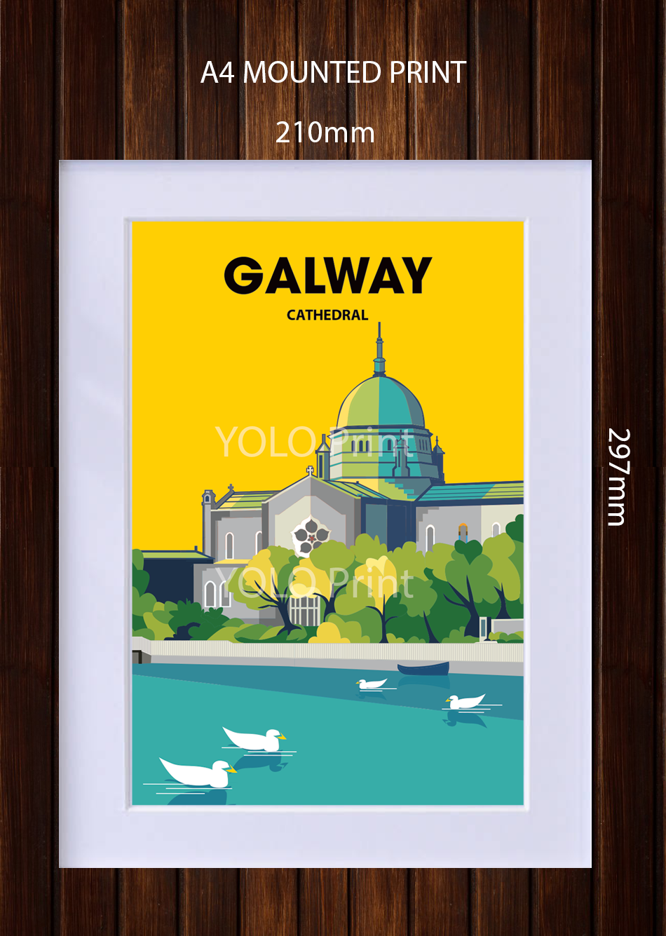 Galway Postcard or A4 Mounted Print or Fridge Magnet - Cathedral