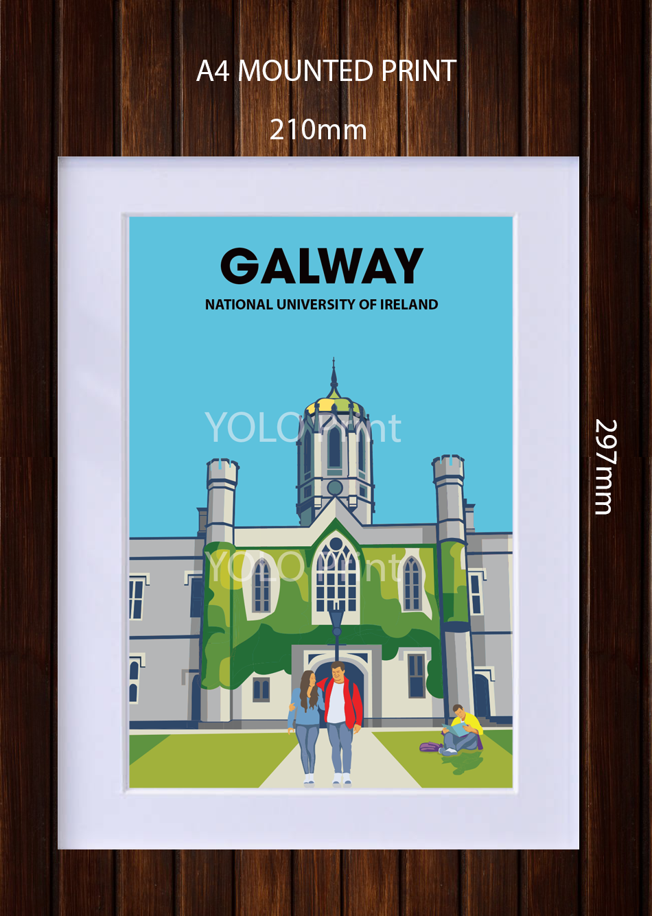 Galway Postcard or a4 Mounted Print  - NUI
