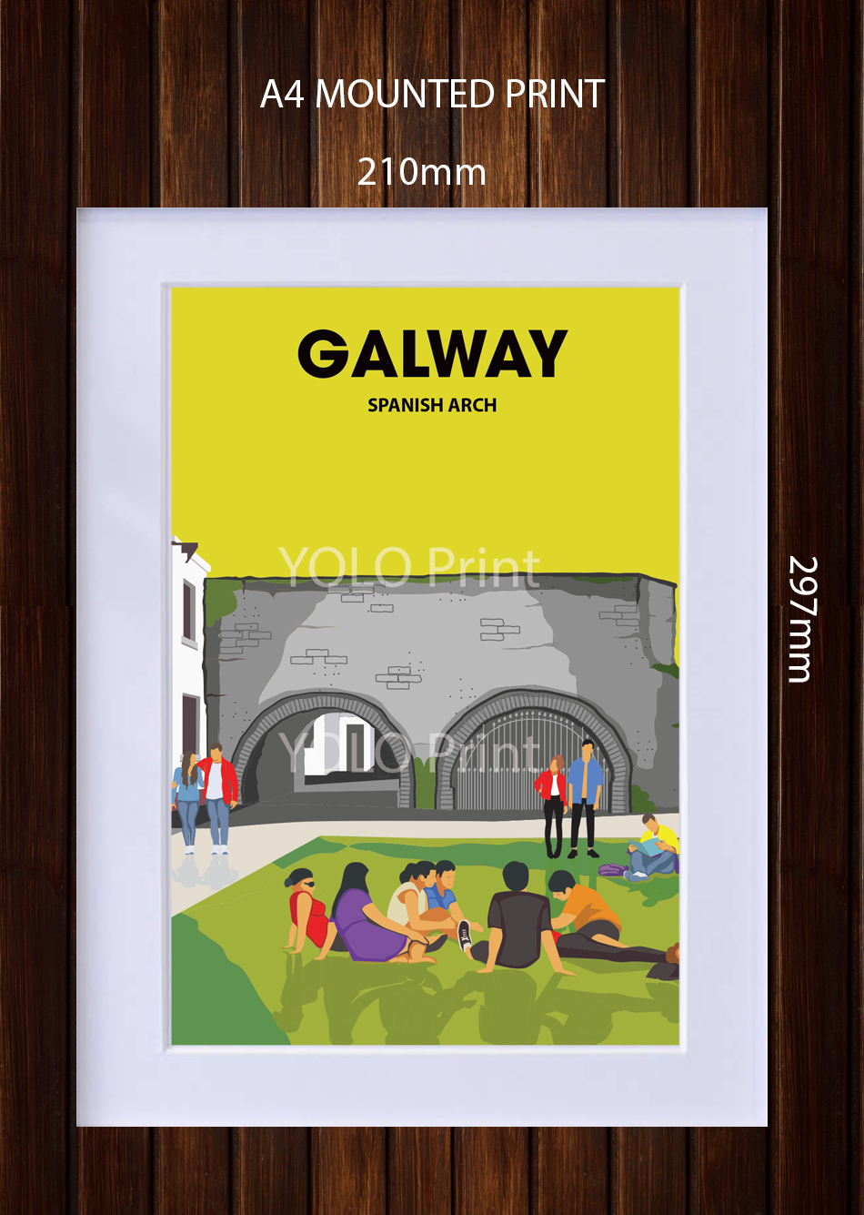 Galway Postcard or A4 Mounted Print or Fridge Magnet - Spanish Arch