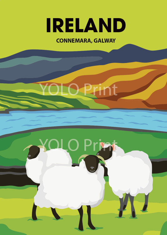 Ireland Postcard or A4 Mounted Print - Connemara, Galway