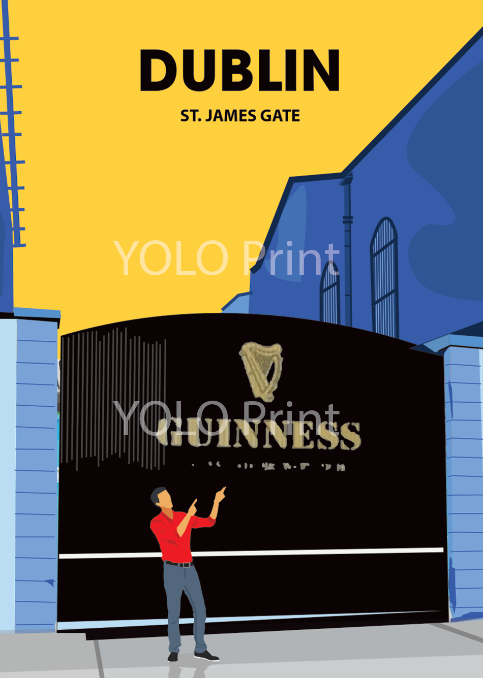 Dublin Postcard or A4 Mounted Print or Fridge Magnet  - St James Gate