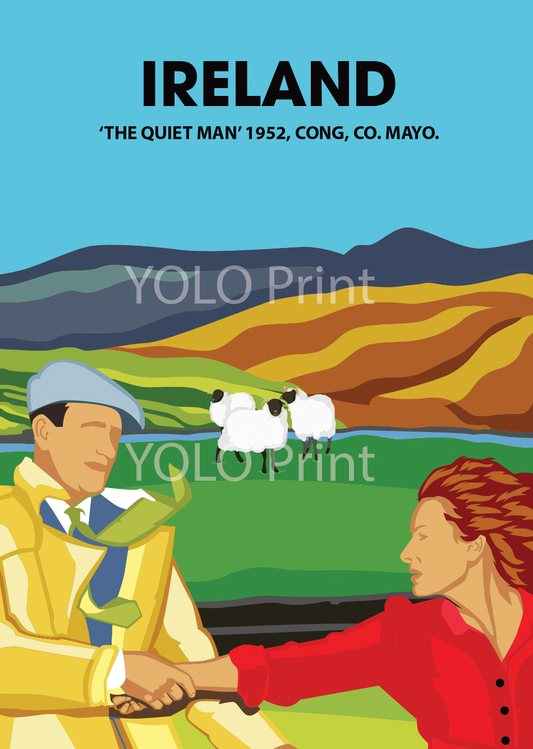 Irish Postcard or A4 Mounted Print  - The Quiet Man
