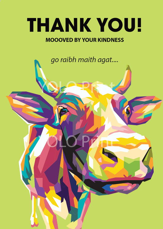 Irish Postcard  - Thank You - Thinking of Moo Fridge Magnet