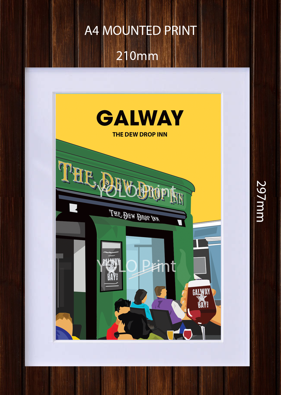 Galway Postcard or A4 Mounted Print  - The Dew Drop