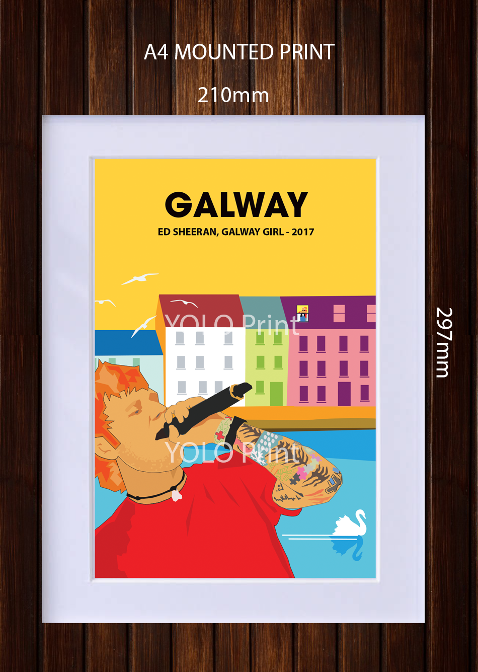 Galway Postcard or A4 Mounted Print  - Ed Sheeran, Galway Girl