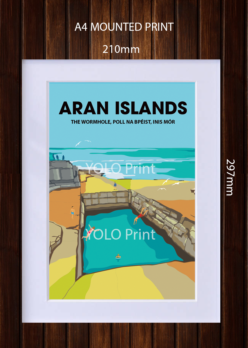 Aran Islands Postcard or A4 Mounted Print or Fridge Magnet - The Wormhole