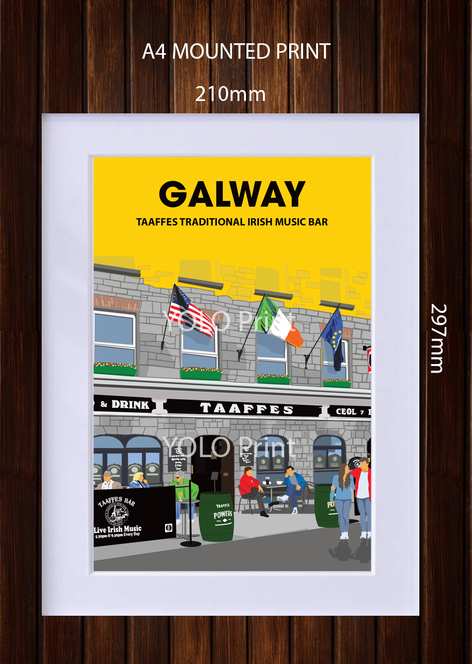 Galway Postcard or A4 Mounted Print  - Taaffes Bar
