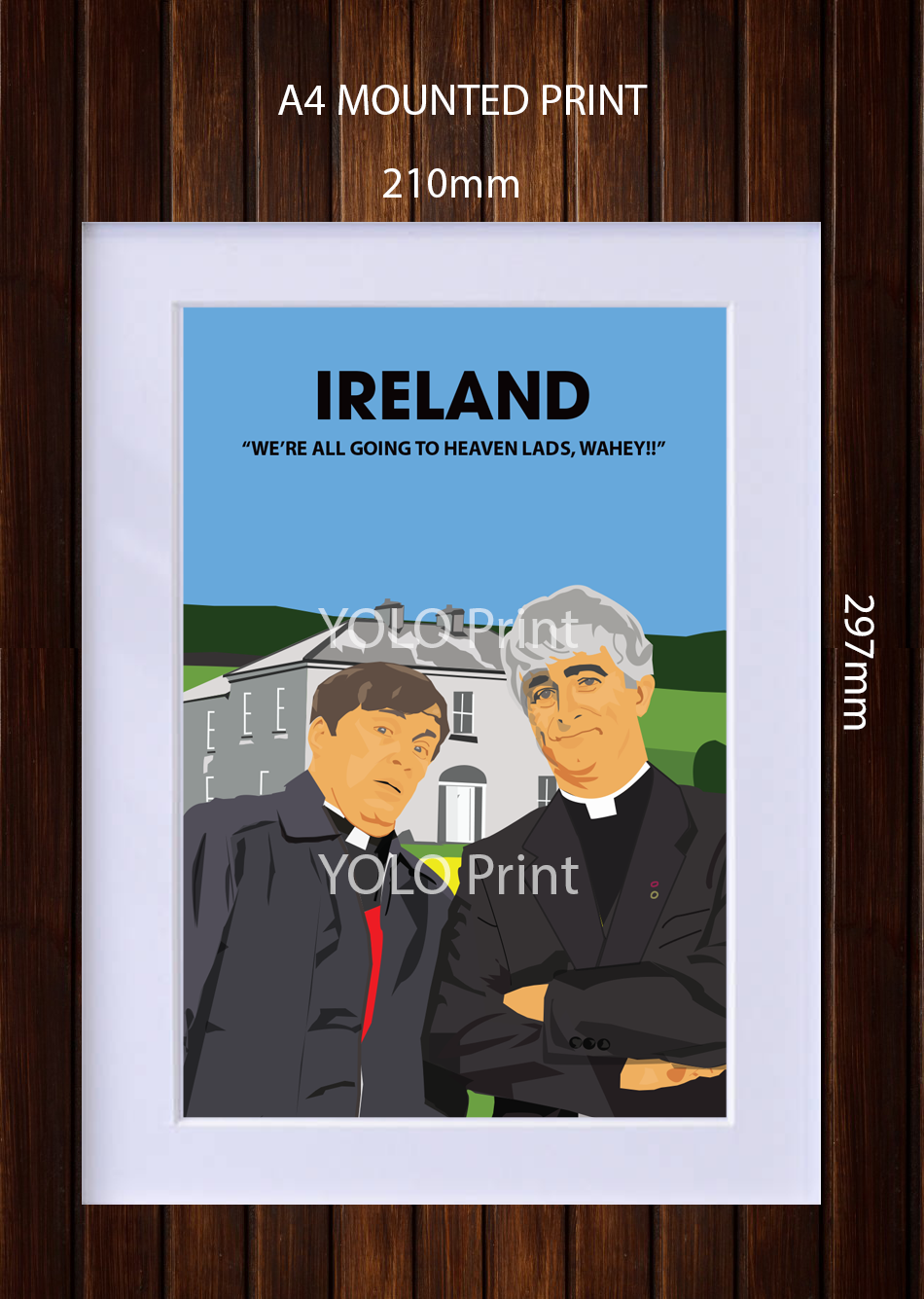 Irish Postcard or A4 Mounted Print  - Wahey